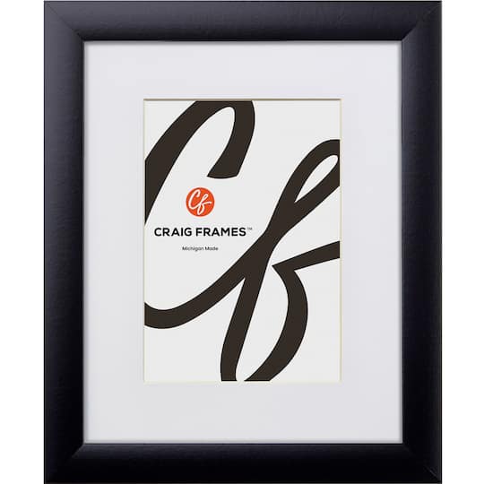 Craig Frames 4 Pack Contemporary Gallery Black Picture Frame with Mat